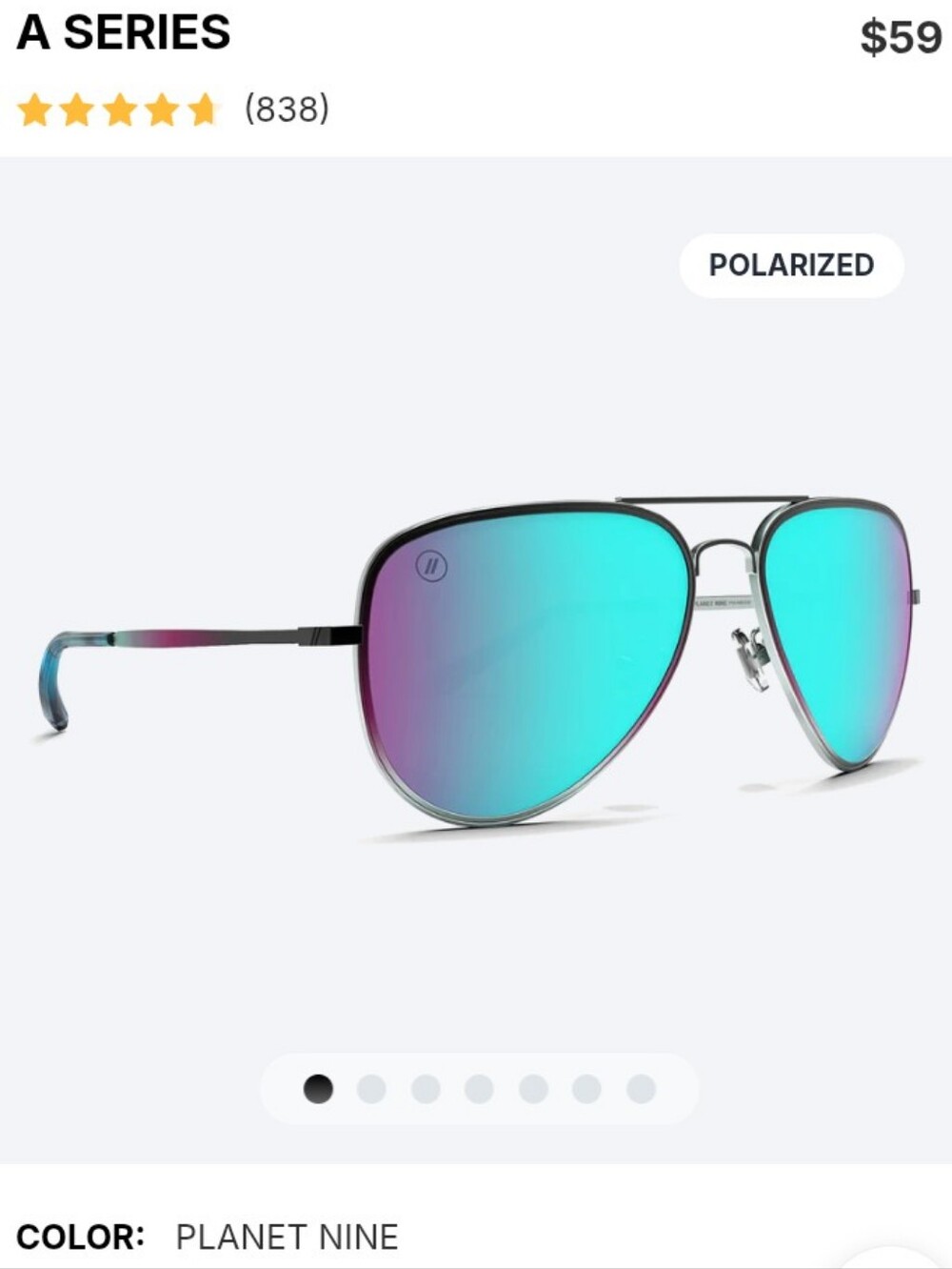 Blenders Aviator Sunglasses with Blue-Mirrored Lenses